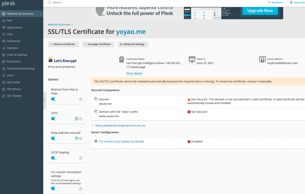 Add SSL Certificate