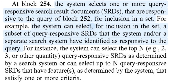 The Power of Query Fan-Out in AI Search: Revolutionizing Search Engines with Generative Intent 3 A passage from a document highlights steps in a system where, at block 254, query-responsive search result documents (SRDs) to the query of block 252 are selected and filtered for inclusion using AI Search based on set criteria.
