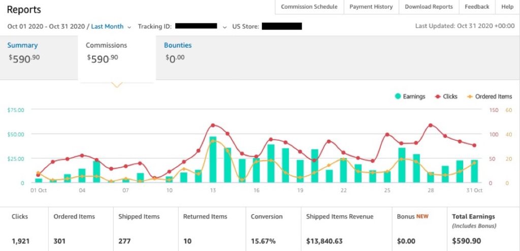 Site 2 Case Study Months 5 Amazon Affiliate Commissions