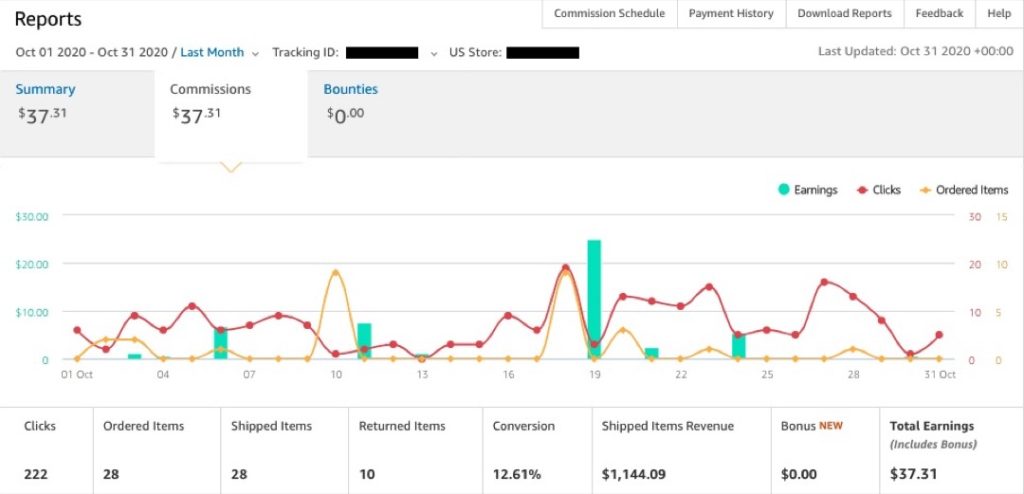 Site 3 Case Study Months 5 Amazon Affiliate Commissions